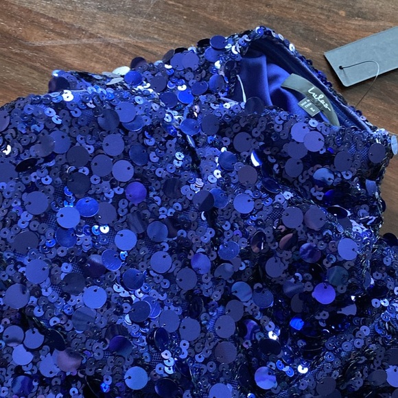 Lulus Glittery Persona Dark Blue Sequin Strapless Mini Dress - NWT - Picture 6 of 8